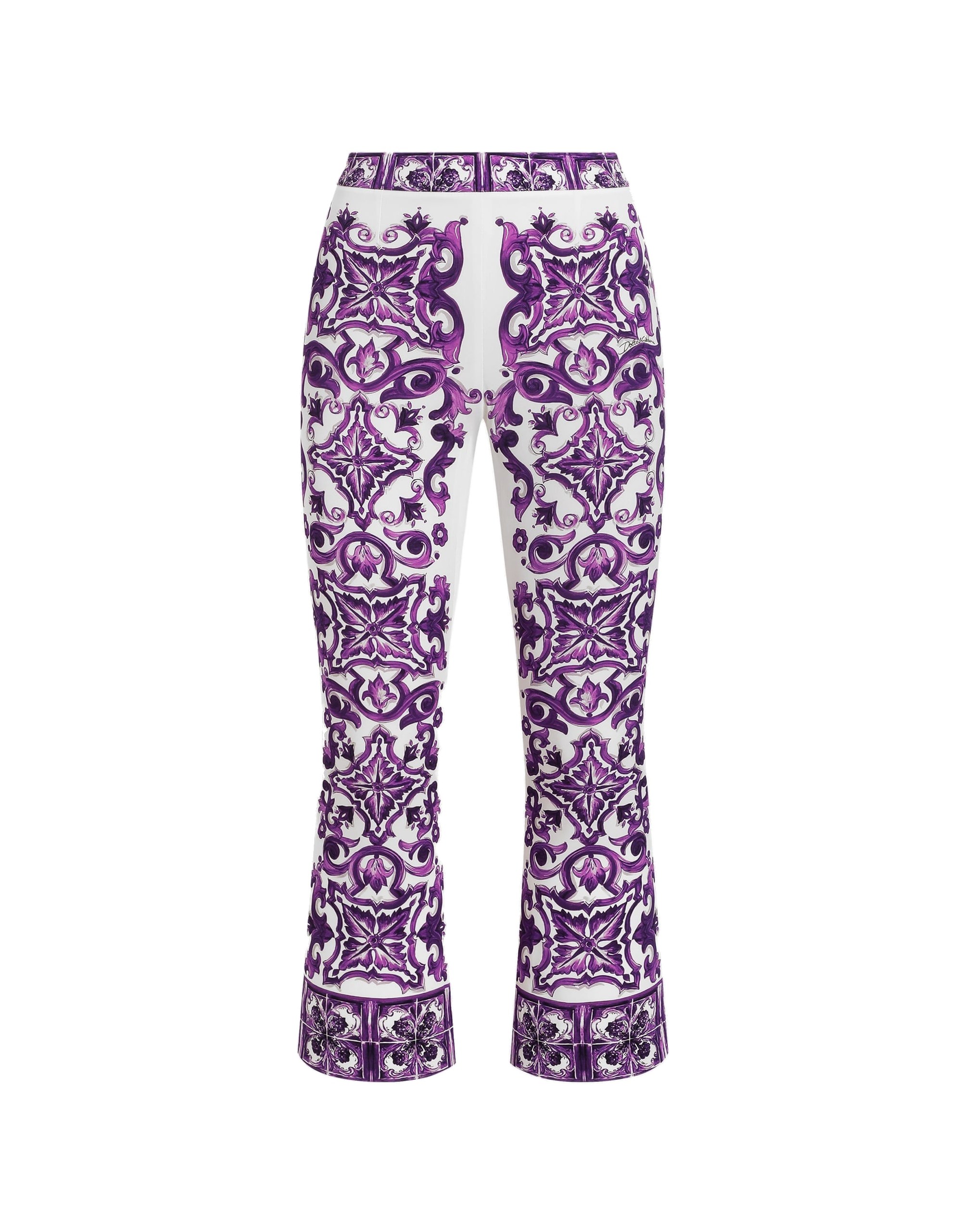 Dolce & Gabbana Majolica print silk trousers