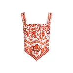 Dolce & Gabbana Majolica-print silk twill bustier top