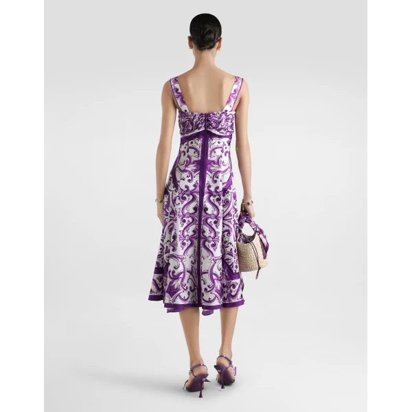Dolce & Gabbana Majolica-print silk twill dress, view 3