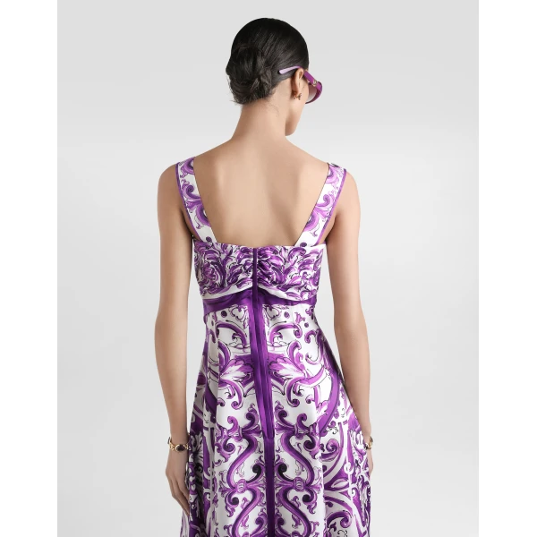 Dolce & Gabbana Majolica-print silk twill dress, view 5