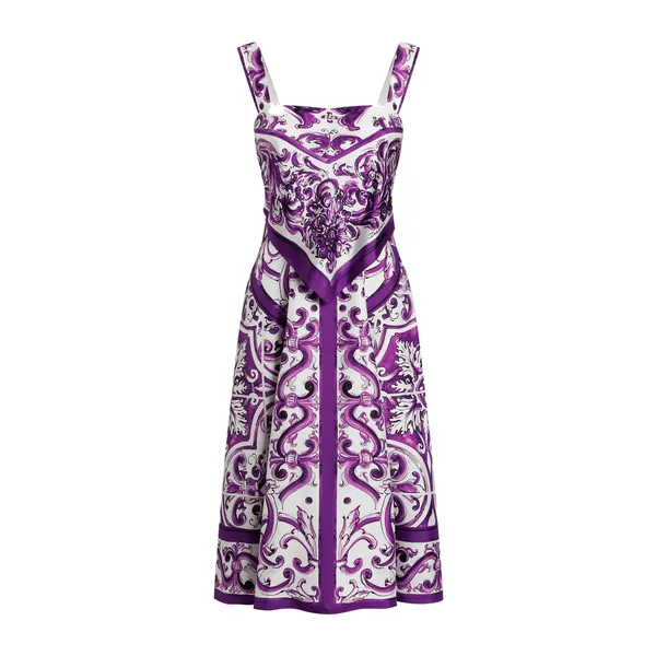 Dolce & Gabbana Majolica-print silk twill dress