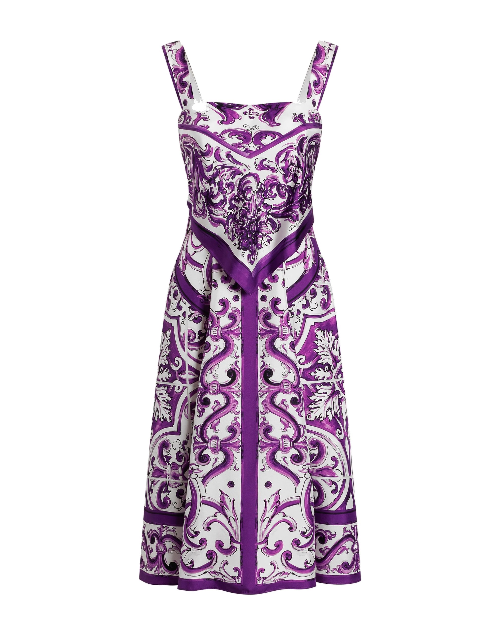 Dolce & Gabbana Majolica-print silk twill dress