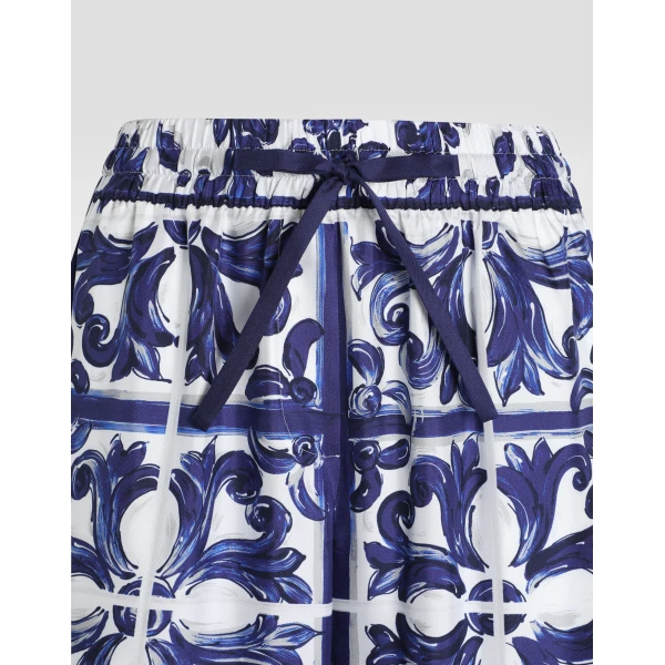 Dolce & Gabbana Majolica-print silk twill vanity trousers, view 6