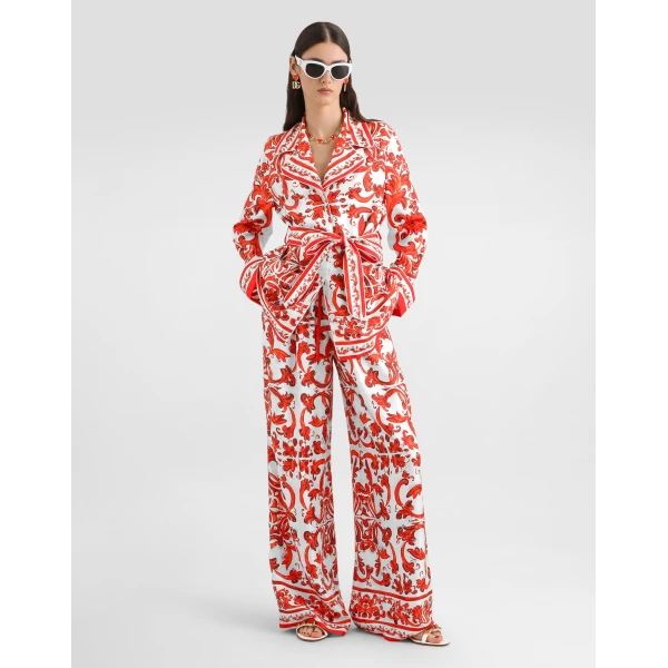 Dolce & Gabbana Majolica-print silk vanity shirt, view 2