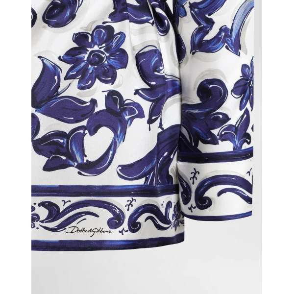 Dolce & Gabbana Majolica-print silk vanity shirt, view 3