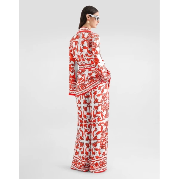 Dolce & Gabbana Majolica-print silk vanity shirt, view 3