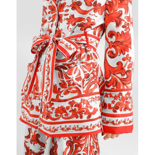Dolce & Gabbana Majolica-print silk vanity shirt, view 4
