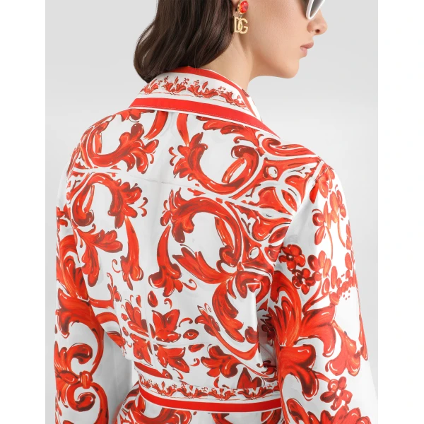 Dolce & Gabbana Majolica-print silk vanity shirt, view 5