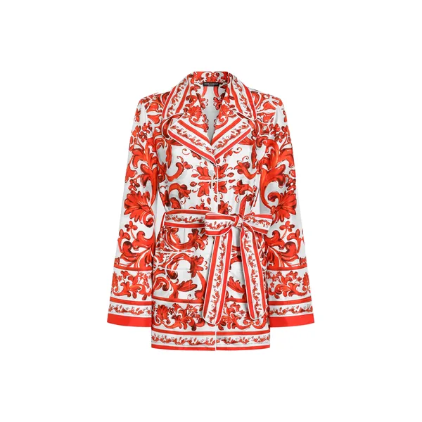 Dolce & Gabbana Majolica-print silk vanity shirt