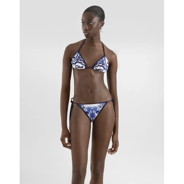 Dolce & Gabbana Majolica-print triangle bikini, view 2