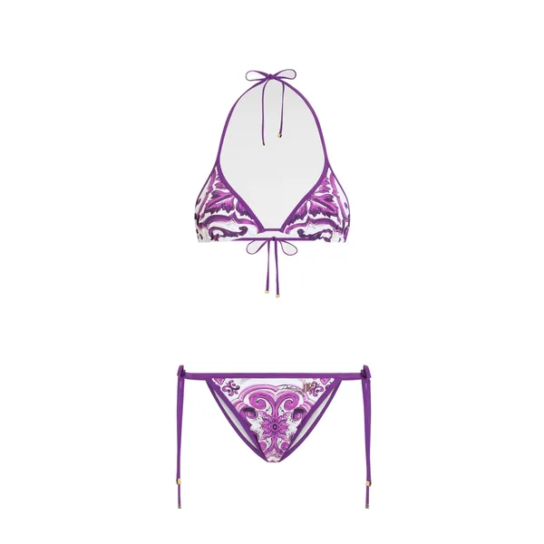 Dolce & Gabbana Majolica-print triangle bikini