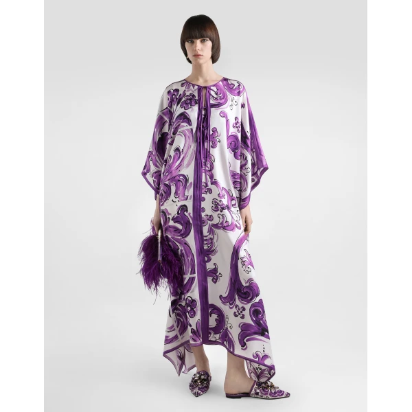 Dolce & Gabbana Majolica-print twill caftan dress, view 2