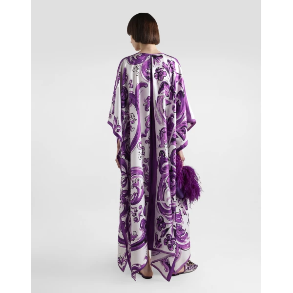 Dolce & Gabbana Majolica-print twill caftan dress, view 3