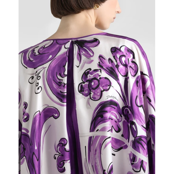 Dolce & Gabbana Majolica-print twill caftan dress, view 6