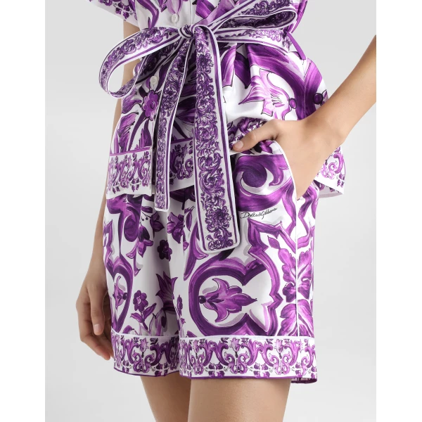 Dolce & Gabbana Majolica-print twill shorts, view 4