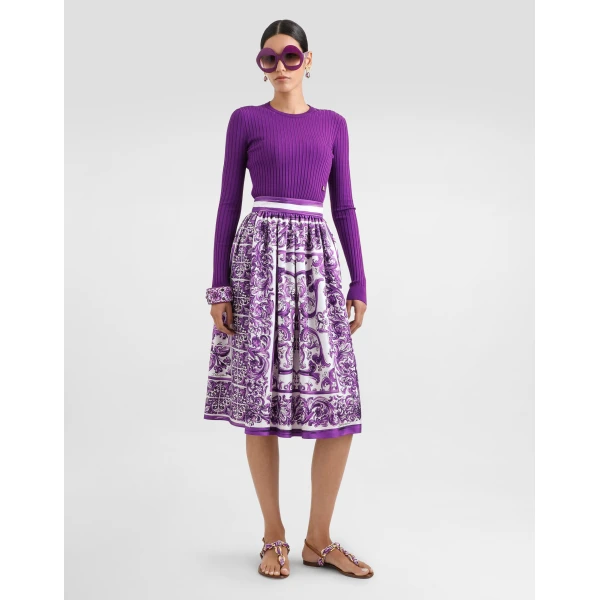 Dolce & Gabbana Majolica-print twill skirt, view 2