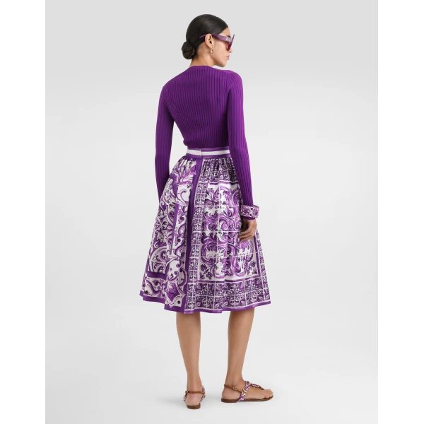 Dolce & Gabbana Majolica-print twill skirt, view 3