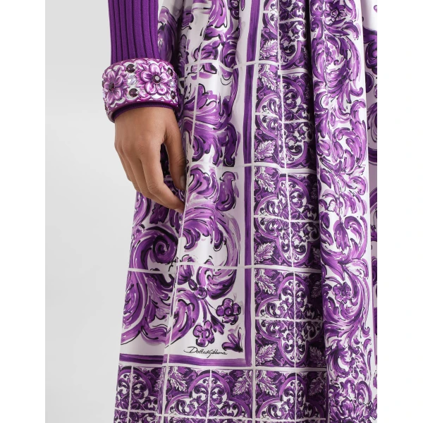 Dolce & Gabbana Majolica-print twill skirt, view 4