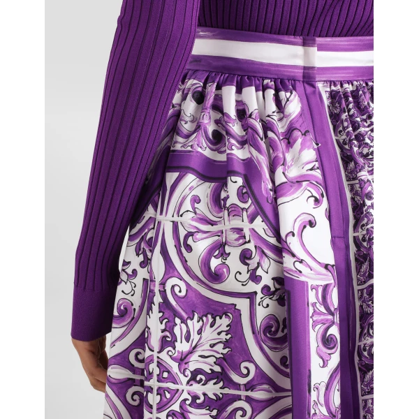 Dolce & Gabbana Majolica-print twill skirt, view 5