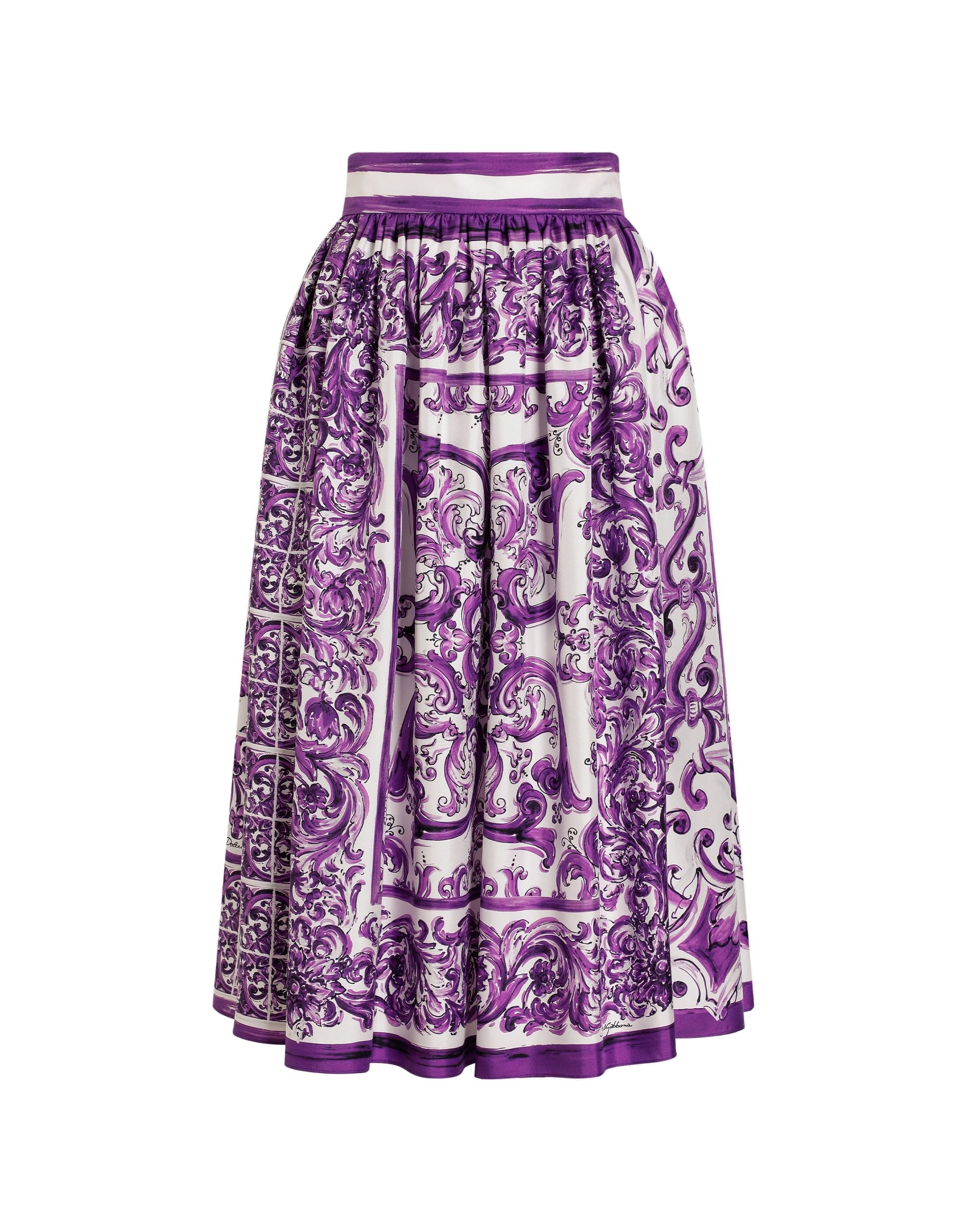 Dolce & Gabbana Majolica-print twill skirt