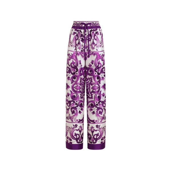 Dolce & Gabbana Majolica-print twill trousers