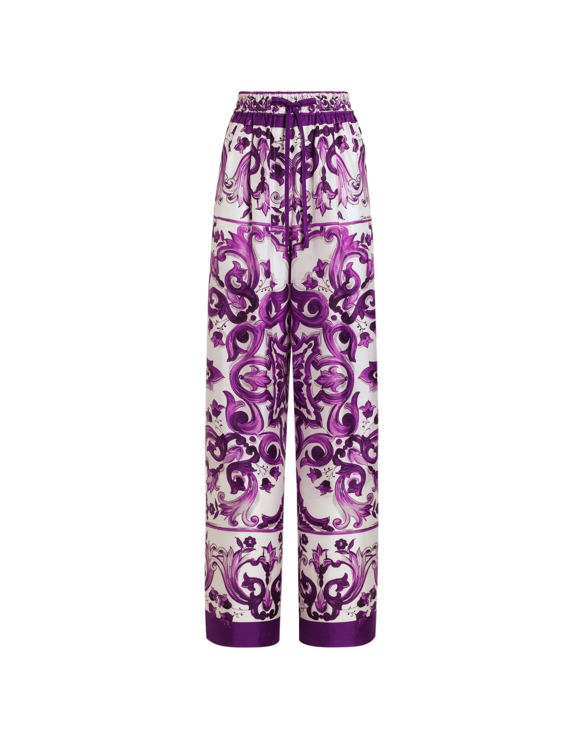 Dolce & Gabbana Majolica-print twill trousers
