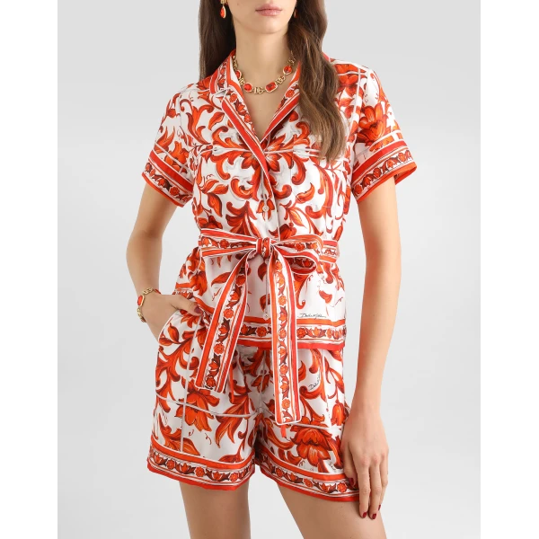 Dolce & Gabbana Majolica-print vanity silk shirt, view 5