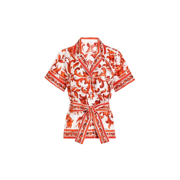 Dolce & Gabbana Majolica-print vanity silk shirt