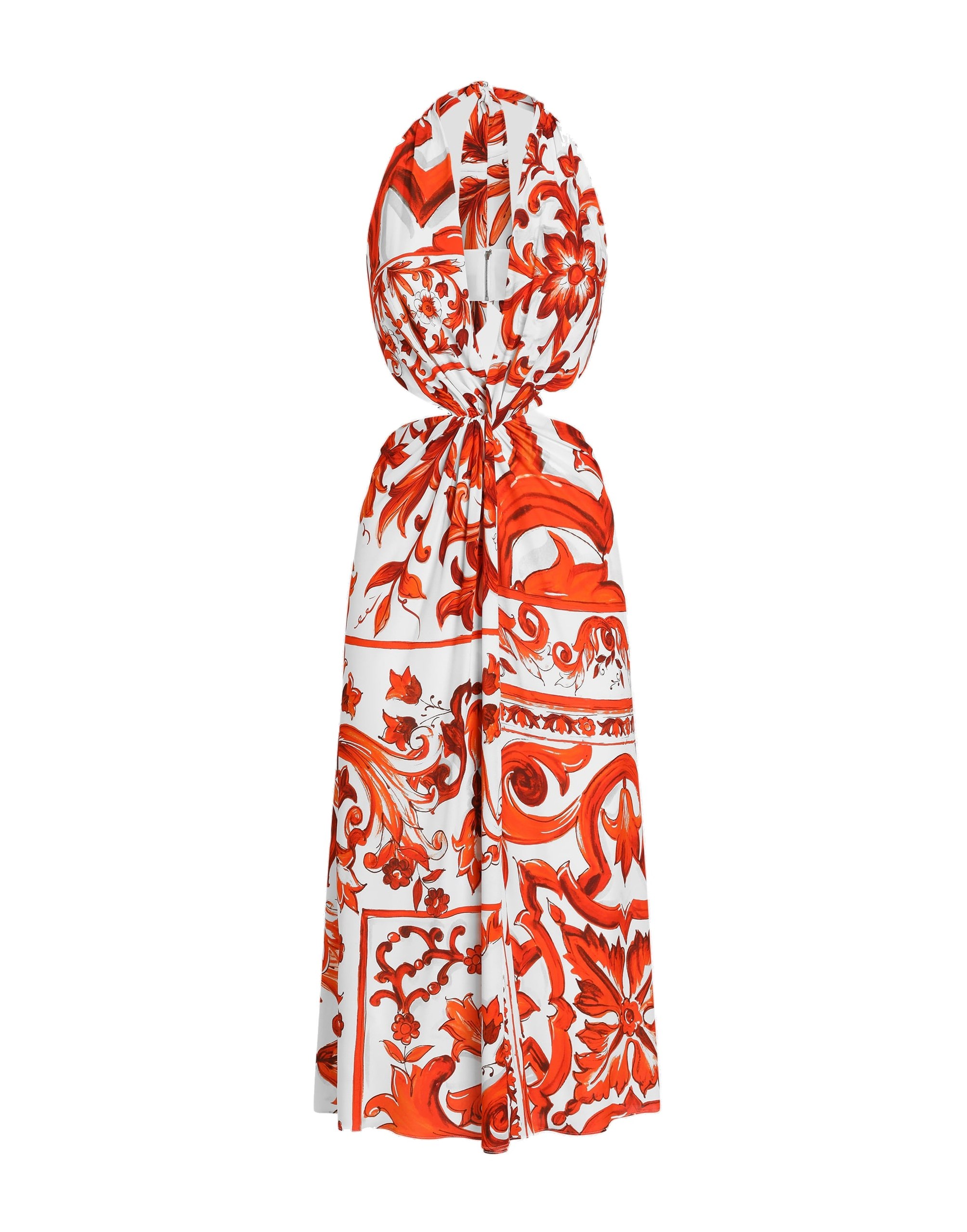 Dolce & Gabbana Majolica-print viscose organzine long dress