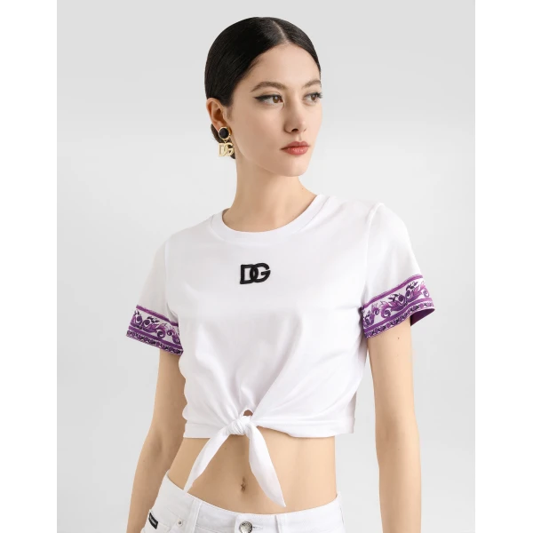 Dolce & Gabbana Majolica-prints short-sleeved t-shirt Top, view 4