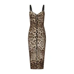 Dolce & Gabbana Marquisette calf-length dress with leopard print