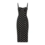 Dolce & Gabbana Marquisette sheath dress with polka-dot print and corset details