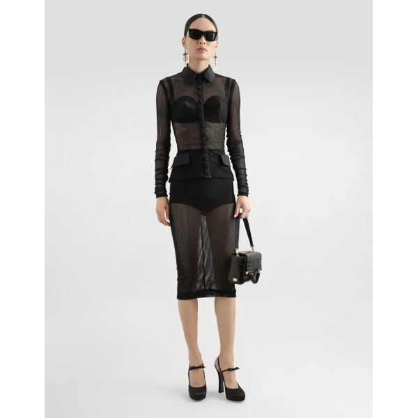 Dolce & Gabbana Mesh calf-length skirt, view 2