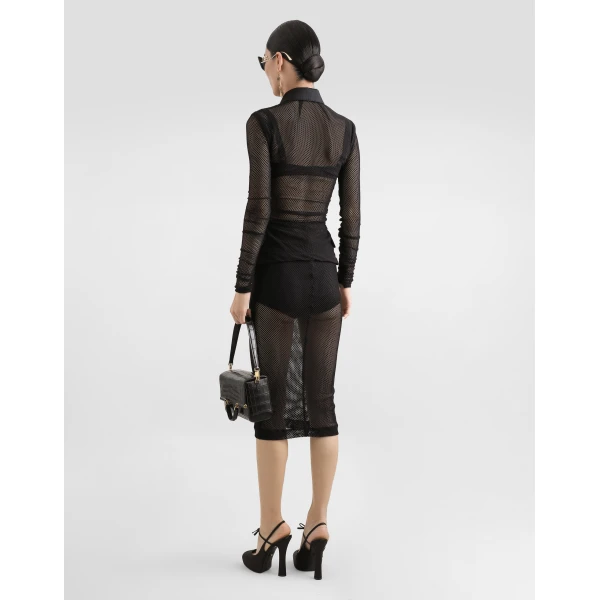 Dolce & Gabbana Mesh calf-length skirt, view 3