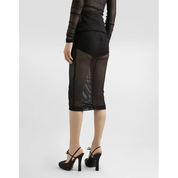 Dolce & Gabbana Mesh calf-length skirt, view 4