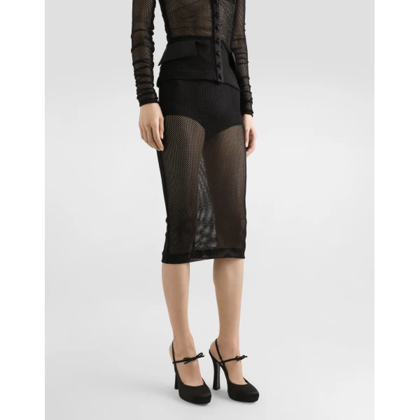 Dolce & Gabbana Mesh calf-length skirt, view 5