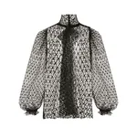 Dolce & Gabbana Mesh pussy-bow blouse
