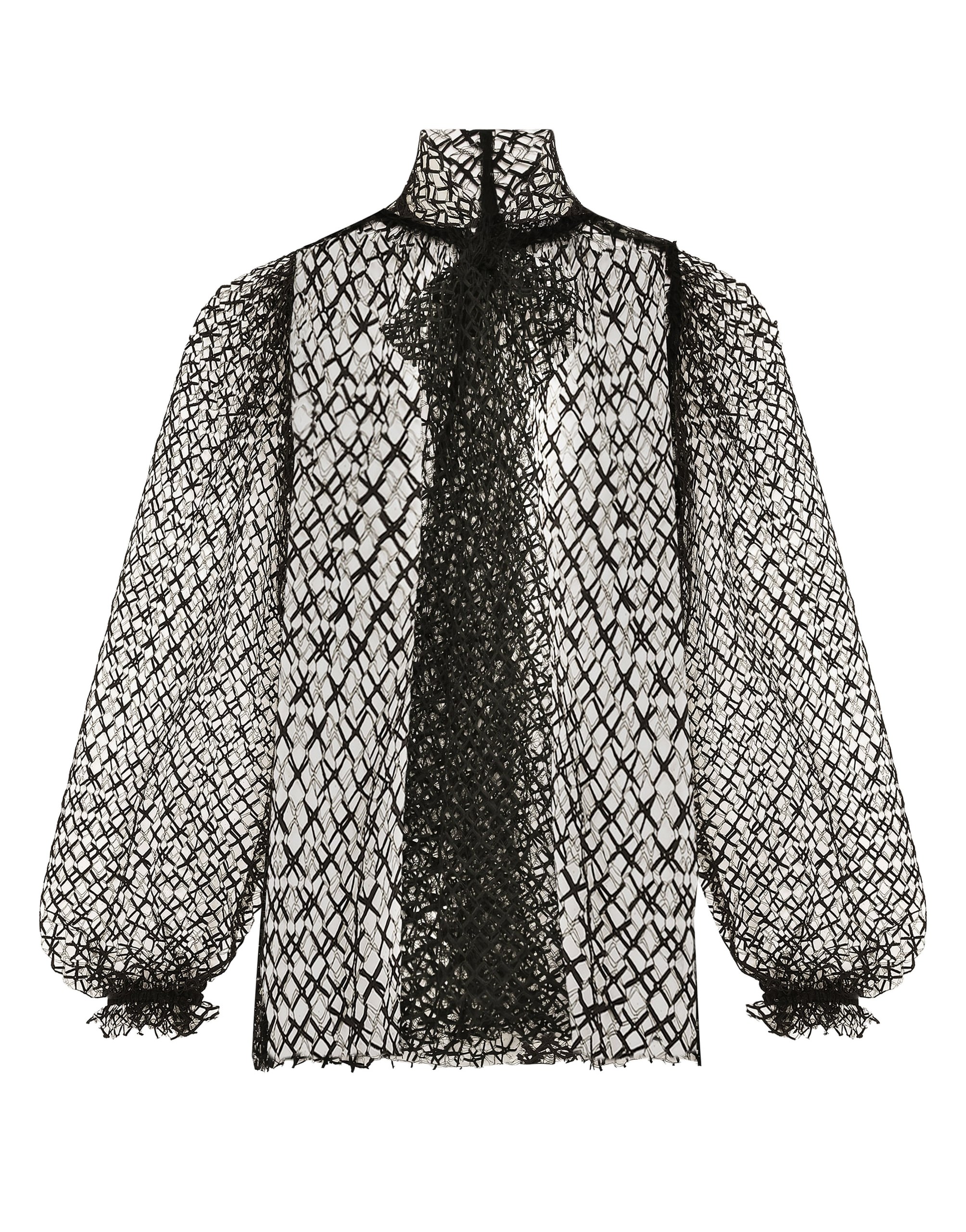 Dolce & Gabbana Mesh pussy-bow blouse