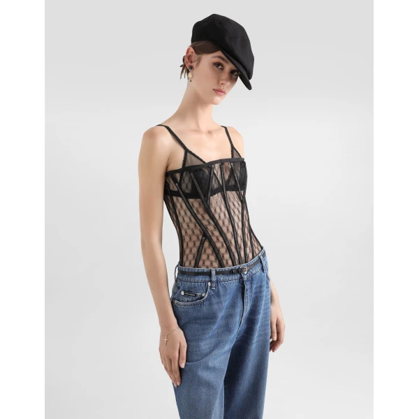 Dolce & Gabbana Mesh tulle corset Top, view 4