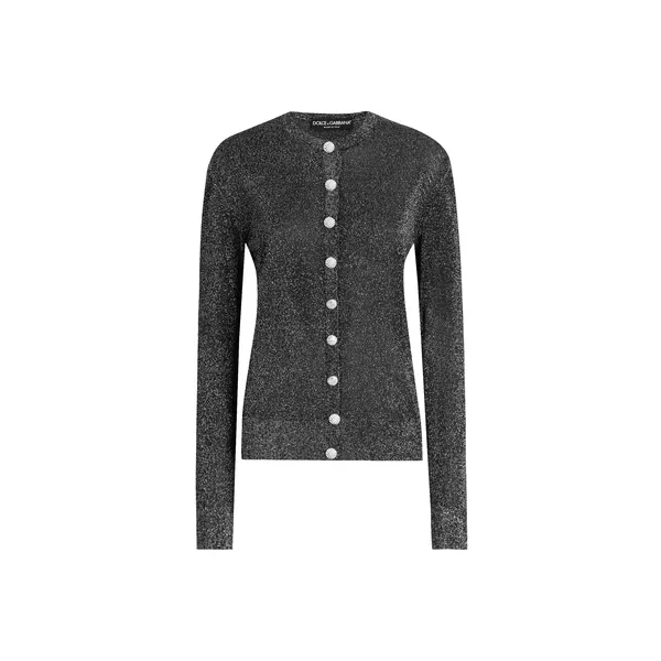 Metallic viscose cardigan