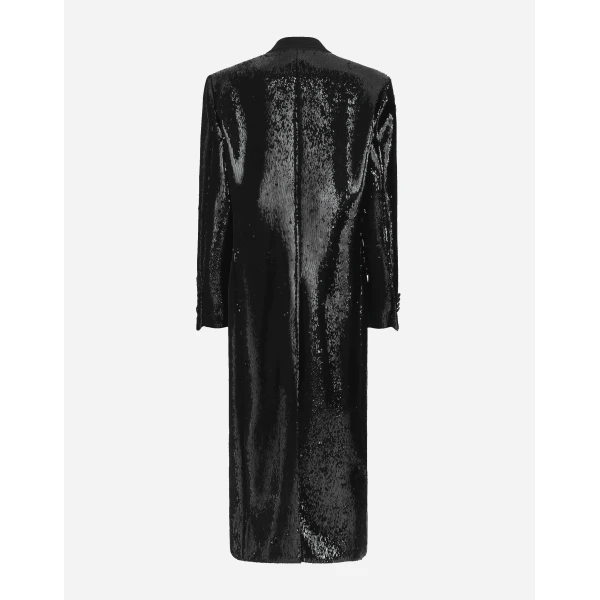 Dolce & Gabbana Micro-sequined double-breasted coat, view 2