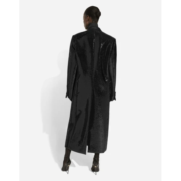 Dolce & Gabbana Micro-sequined double-breasted coat, view 4