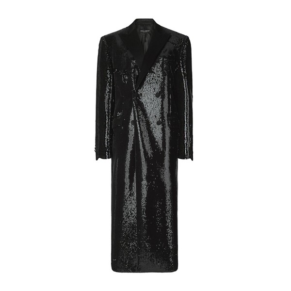 Dolce & Gabbana Micro-sequined double-breasted coat