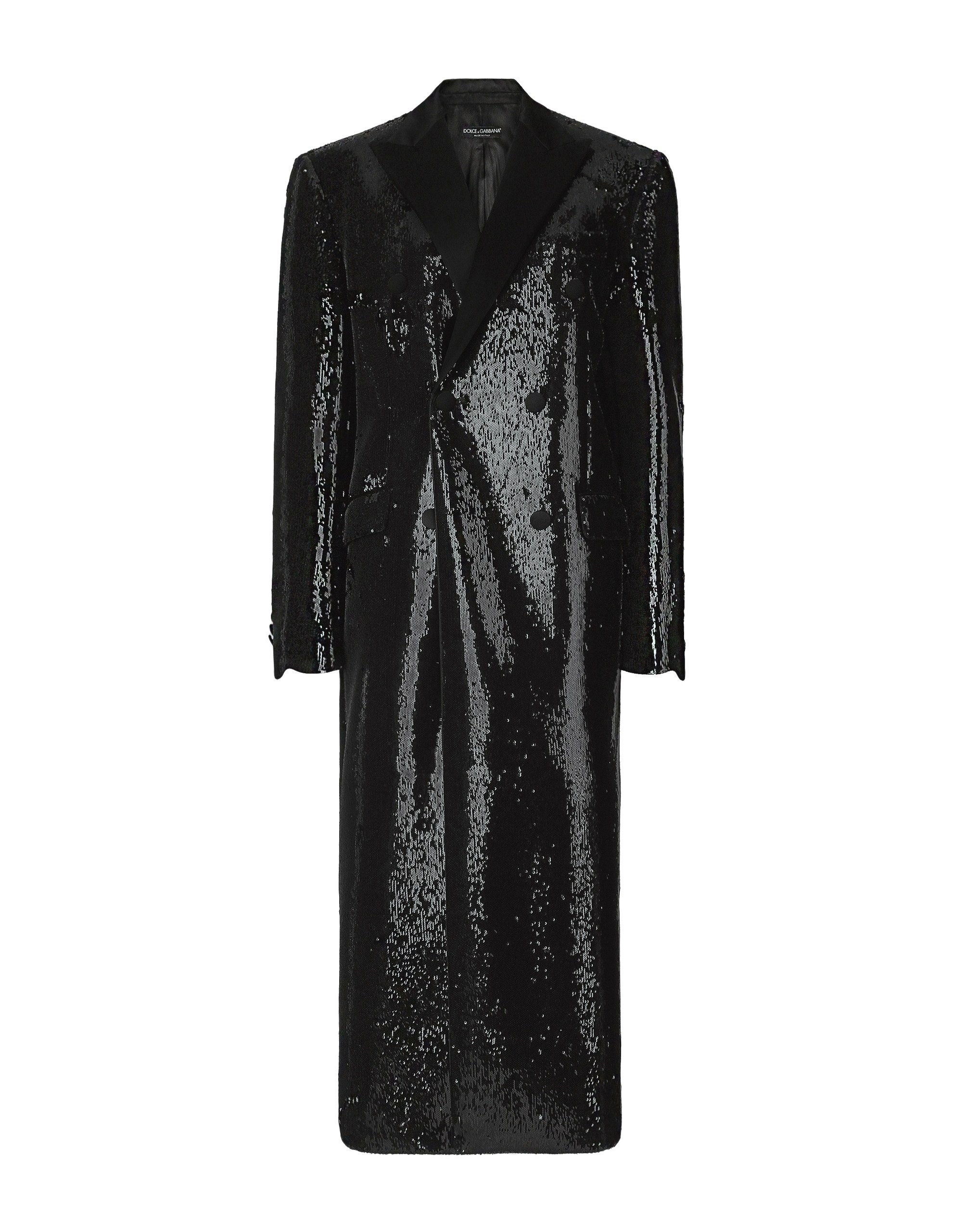 Dolce & Gabbana Micro-sequined double-breasted coat