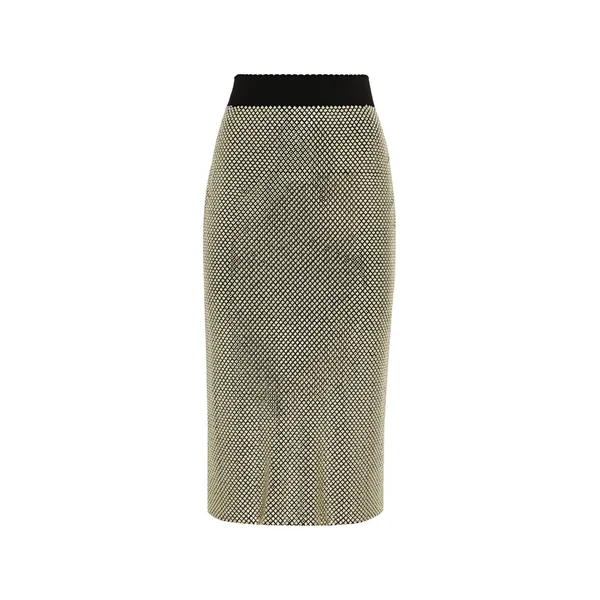 Midi pencil skirt in crystal mesh