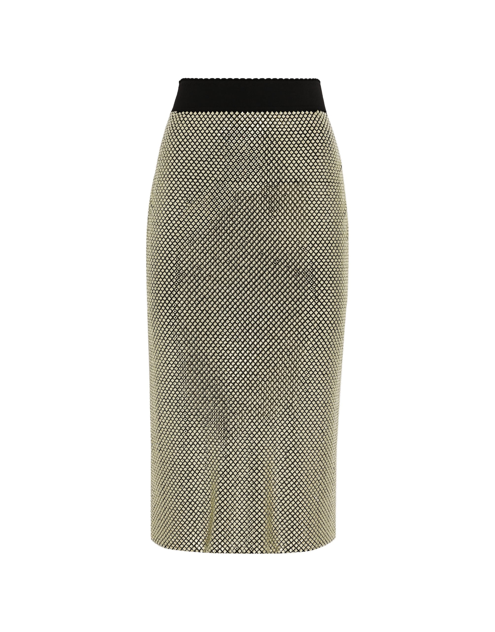 Dolce & Gabbana Midi pencil skirt in crystal mesh