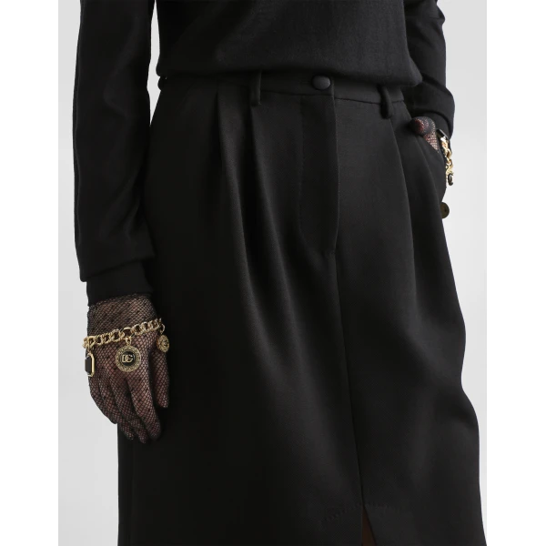 Dolce & Gabbana Midi skirt in double wool crêpe, view 2