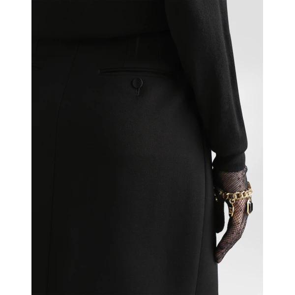 Dolce & Gabbana Midi skirt in double wool crêpe, view 3