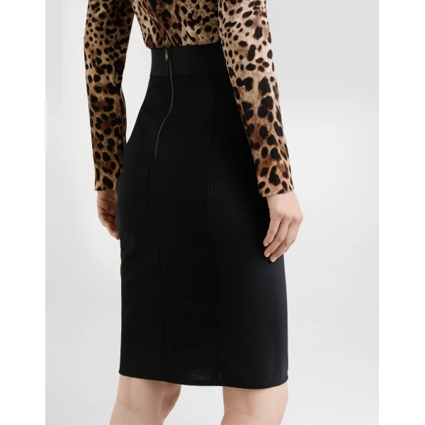 Dolce & Gabbana Midi skirt in powernet and satin, view 5