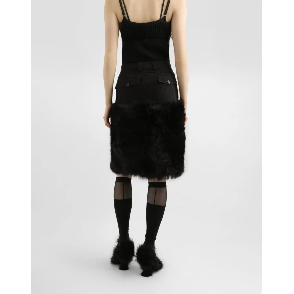 Dolce & Gabbana Midi skirt with fur, view 4